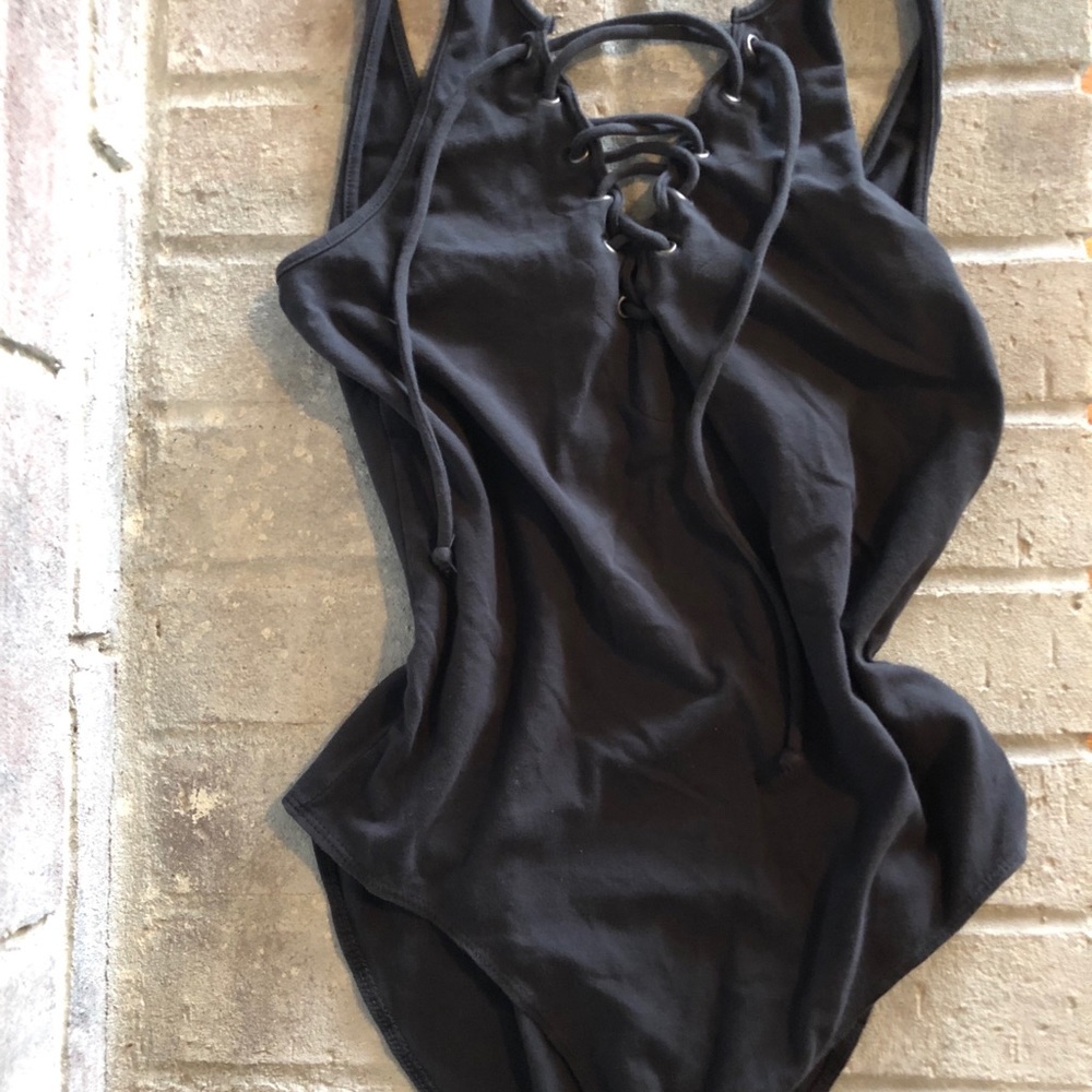 Charcoal black bodysuit